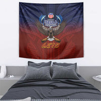 American Samoa Fautasi Tapestry Pago Pago Aeto and Iseula o le Moana of Fagatogo Red-Blue LT03 - Polynesian Pride