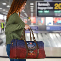 American Samoa Fautasi Travel Bag Pago Pago Aeto and Iseula o le Moana of Fagatogo Red-Blue LT03 - Polynesian Pride