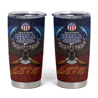 American Samoa Fautasi Tumbler Cup Pago Pago Aeto and Iseula o le Moana of Fagatogo Red-Blue LT03 Blue - Polynesian Pride