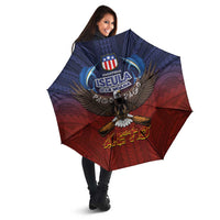 American Samoa Fautasi Umbrella Pago Pago Aeto and Iseula o le Moana of Fagatogo Red-Blue LT03 - Polynesian Pride