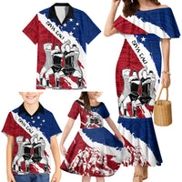 Custom Samoa Rugby Family Matching Mermaid Dress and Hawaiian Shirt Siva Tau Dance Polynesian Tattoo Brush Style LT03 - Polynesian Pride