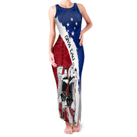 Custom Samoa Rugby Family Matching Tank Maxi Dress and Hawaiian Shirt Siva Tau Dance Polynesian Tattoo Brush Style LT03 Mom's Dress Red - Polynesian Pride