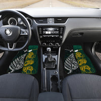 South Africa and New Zealand Car Mats King Protea and Silver Fern Mix Culture Pattern LT03 - Polynesian Pride