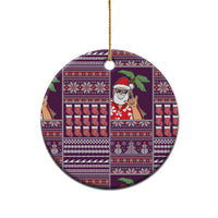 Hawaii Mele Kalikimaka Ceramic Ornament Aloha and Christmas Elements Patchwork Pink Style LT03 - Polynesian Pride
