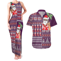 Hawaii Mele Kalikimaka Couples Matching Tank Maxi Dress and Hawaiian Shirt Aloha and Christmas Elements Patchwork Pink Style LT03 Pink - Polynesian Pride