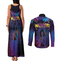 Aotearoa Arts Festival 2025 Couples Matching Tank Maxi Dress and Long Sleeve Button Shirt Maori Music Art Dance - Rhythmic Vibes LT03 - Polynesian Pride