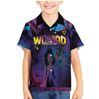 Aotearoa Arts Festival 2025 Family Matching Mermaid Dress and Hawaiian Shirt Maori Music Art Dance - Rhythmic Vibes LT03 Son's Shirt Black - Polynesian Pride