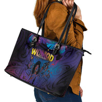 Aotearoa Arts Festival 2025 Leather Tote Bag Maori Music Art Dance - Rhythmic Vibes LT03 - Polynesian Pride