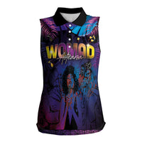Aotearoa Arts Festival 2025 Women Sleeveless Polo Shirt Maori Music Art Dance - Rhythmic Vibes LT03 Female Black - Polynesian Pride