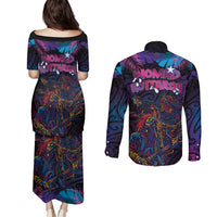 Aotearoa Arts Festival 2025 Couples Matching Puletasi and Long Sleeve Button Shirt Maori Performing Art and Music - Rhythmic Vibes LT03 - Polynesian Pride