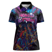 Aotearoa Arts Festival 2025 Women Polo Shirt Maori Performing Art and Music - Rhythmic Vibes LT03 Female Black - Polynesian Pride