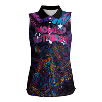 Aotearoa Arts Festival 2025 Women Sleeveless Polo Shirt Maori Performing Art and Music - Rhythmic Vibes LT03 Female Black - Polynesian Pride