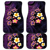 Hawaiian Turtles and Plumeria Car Mats Polynesian Art Tribal Tattoo Deep Violet Color LT03 - Polynesian Pride