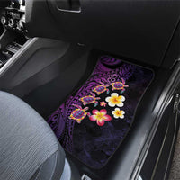 Hawaiian Turtles and Plumeria Car Mats Polynesian Art Tribal Tattoo Deep Violet Color LT03 - Polynesian Pride