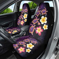 Hawaiian Turtles and Plumeria Car Seat Cover Polynesian Art Tribal Tattoo Deep Violet Color LT03 - Polynesian Pride
