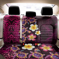 Hawaiian Turtles and Plumeria Back Car Seat Cover Polynesian Art Tribal Tattoo Cerise LT03 - Polynesian Pride