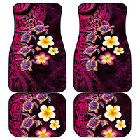 Hawaiian Turtles and Plumeria Car Mats Polynesian Art Tribal Tattoo Cerise LT03 - Polynesian Pride