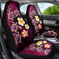 Hawaiian Turtles and Plumeria Car Seat Cover Polynesian Art Tribal Tattoo Cerise LT03 - Polynesian Pride