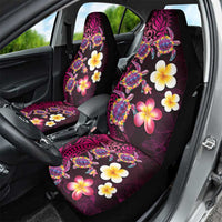 Hawaiian Turtles and Plumeria Car Seat Cover Polynesian Art Tribal Tattoo Cerise LT03 - Polynesian Pride