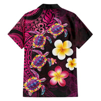 Hawaiian Turtles and Plumeria Hawaiian Shirt Polynesian Art Tribal Tattoo Cerise LT03 - Polynesian Pride