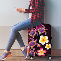 Hawaiian Turtles and Plumeria Luggage Cover Polynesian Art Tribal Tattoo Cerise LT03 - Polynesian Pride