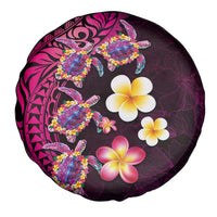Hawaiian Turtles and Plumeria Spare Tire Cover Polynesian Art Tribal Tattoo Cerise LT03 - Polynesian Pride