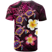 Hawaiian Turtles and Plumeria T Shirt Polynesian Art Tribal Tattoo Cerise LT03 - Polynesian Pride