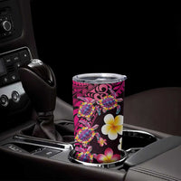 Hawaiian Turtles and Plumeria Tumbler Cup Polynesian Art Tribal Tattoo Cerise LT03 - Polynesian Pride
