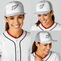 New Zealand Football Baseball Net Cap The Whites-Sporty T90 Style LT03 - Polynesian Pride