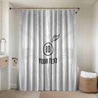 Custom New Zealand Football Bathroom Set The Whites-Sporty T90 Style LT03 Shower Curtain Only White - Polynesian Pride