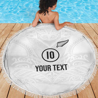 Custom New Zealand Football Beach Blanket The Whites-Sporty T90 Style LT03 - Polynesian Pride