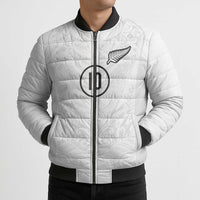 Custom New Zealand Football Bomber Puffer Jacket The Whites-Sporty T90 Style LT03 - Polynesian Pride
