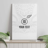 Custom New Zealand Football Canvas Wall Art The Whites-Sporty T90 Style LT03 - Polynesian Pride
