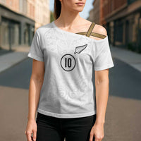 Custom New Zealand Football Cross Shoulder Shirt The Whites-Sporty T90 Style LT03 - Polynesian Pride