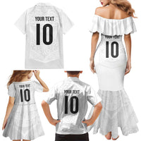 Custom New Zealand Football Family Matching Mermaid Dress and Hawaiian Shirt The Whites-Sporty T90 Style LT03 - Polynesian Pride