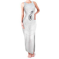 Custom New Zealand Football Family Matching Tank Maxi Dress and Hawaiian Shirt The Whites-Sporty T90 Style LT03 Mom's Dress White - Polynesian Pride