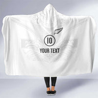 Custom New Zealand Football Hooded Blanket The Whites-Sporty T90 Style LT03 One Size White - Polynesian Pride