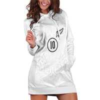 Custom New Zealand Football Hoodie Dress The Whites-Sporty T90 Style LT03 White - Polynesian Pride