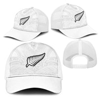 New Zealand Football Mesh Trucker Cap The Whites-Sporty T90 Style LT03 - Polynesian Pride