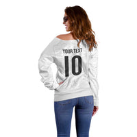 Custom New Zealand Football Off Shoulder Sweater The Whites-Sporty T90 Style LT03 - Polynesian Pride