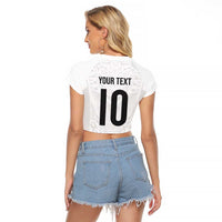 Custom New Zealand Football Raglan Cropped T Shirt The Whites-Sporty T90 Style LT03 - Polynesian Pride