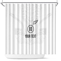 Custom New Zealand Football Shower Curtain The Whites-Sporty T90 Style LT03 White - Polynesian Pride