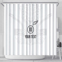 Custom New Zealand Football Shower Curtain The Whites-Sporty T90 Style LT03 - Polynesian Pride