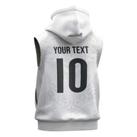 Custom New Zealand Football Sleeveless Zip Hoodie The Whites-Sporty T90 Style LT03 - Polynesian Pride