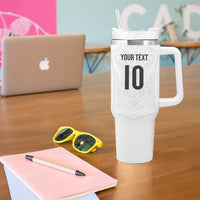 Custom New Zealand Football Tumbler With Handle The Whites-Sporty T90 Style LT03 - Polynesian Pride