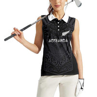 Custom Aotearoa Rugby Women Sleeveless Polo Shirt The Blacks-Sporty T90 Style LT03 - Polynesian Pride