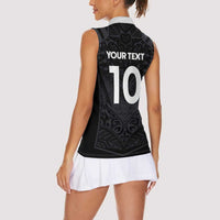 Custom Aotearoa Rugby Women Sleeveless Polo Shirt The Blacks-Sporty T90 Style LT03 - Polynesian Pride