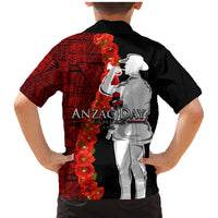 Tonga ANZAC Day Family Matching Mermaid Dress and Hawaiian Shirt Red Poppies Flower Soldier Lest We Forget LT03 - Polynesian Pride