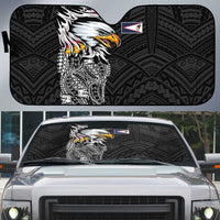 American Samoa Flag Day Auto Sun Shade Tribal Tattoo with Eagle Black