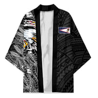 American Samoa Flag Day Kimono Tribal Tattoo with Eagle Black